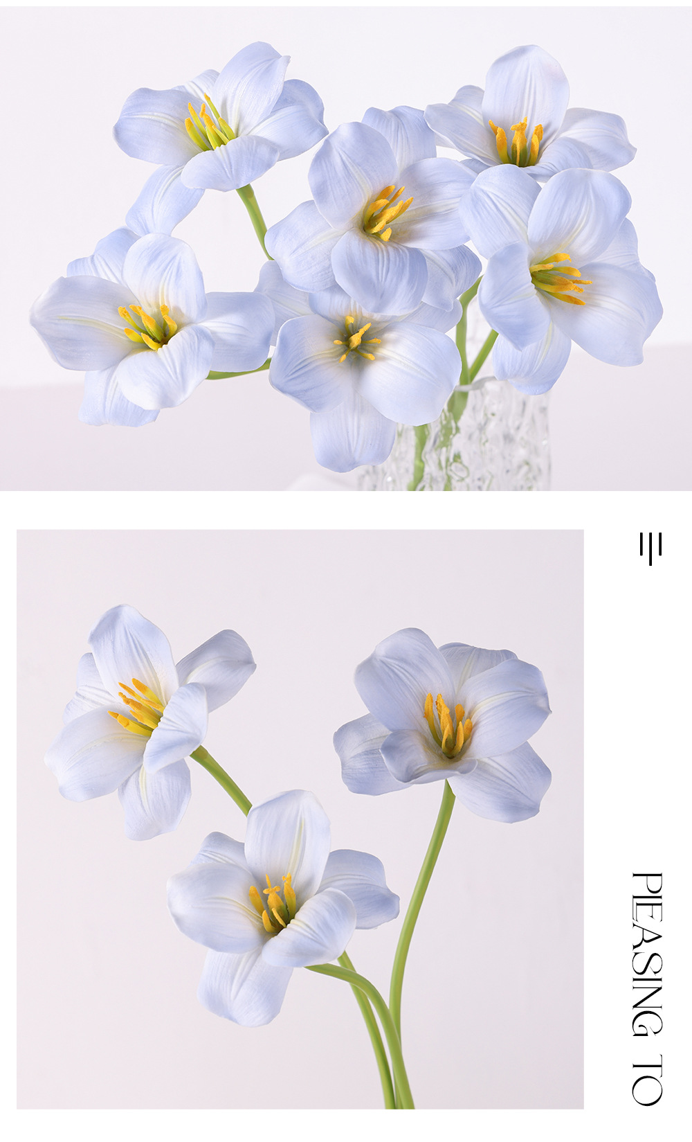 仿真花 手感PU郁金香 无叶梦幻色婚庆摄影插花家居软装饰餐桌假花详情7