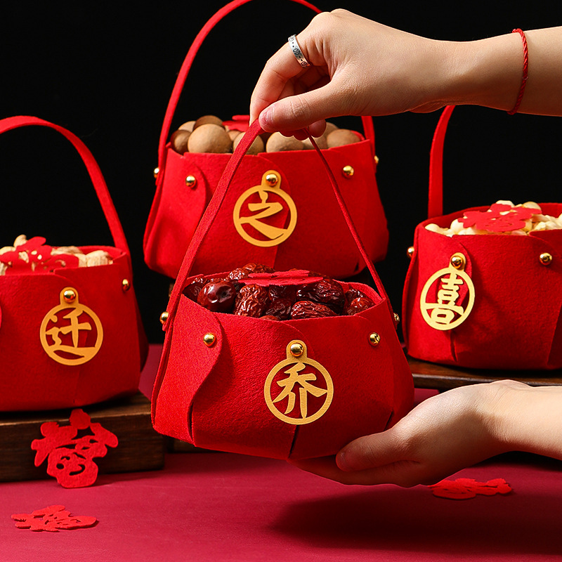 Happy housewarming decorations new home layout move into the house big auspicious new home home ceremony hand basket ornaments