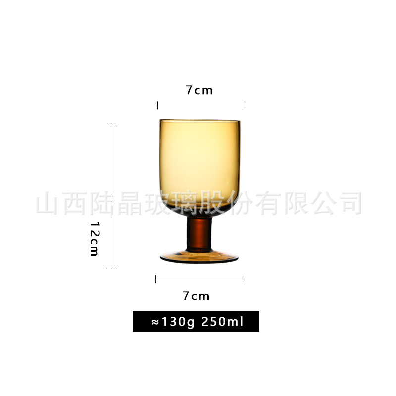 Taza de color recta de vidrio de color recto creativo de mano alta calidad de taza de vino tinto medieval taza de jugo