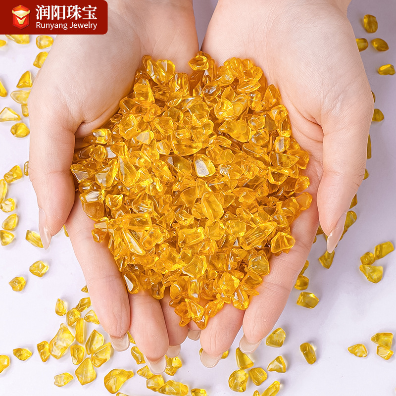 Citrine gravel degaussing stone ornaments cornucopia manza Buddha bulk small grain gravel donghai crystal wholesale