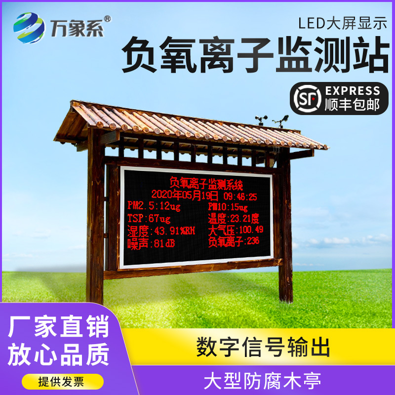 负氧离子监测站全彩屏景区大屏气象站空气环境质量检测仪智能系统