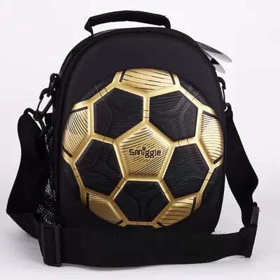 Smiggle Golden Football Schoolbag Box Set para niños Papelería Bolsa de almacenamiento multifuncional Mochila de descompresión Regalo