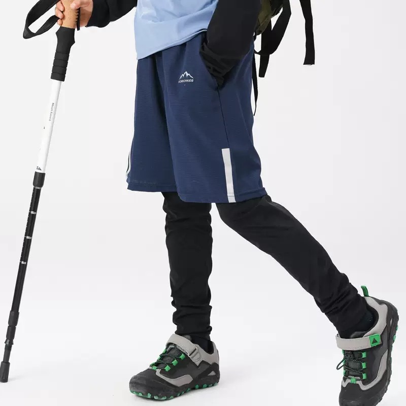 Children's Casual Mountain Outdoor Sports Boys' Running Pants Long and Short Pants Fake Two-Piece Girls' Yoga Pants Hiking