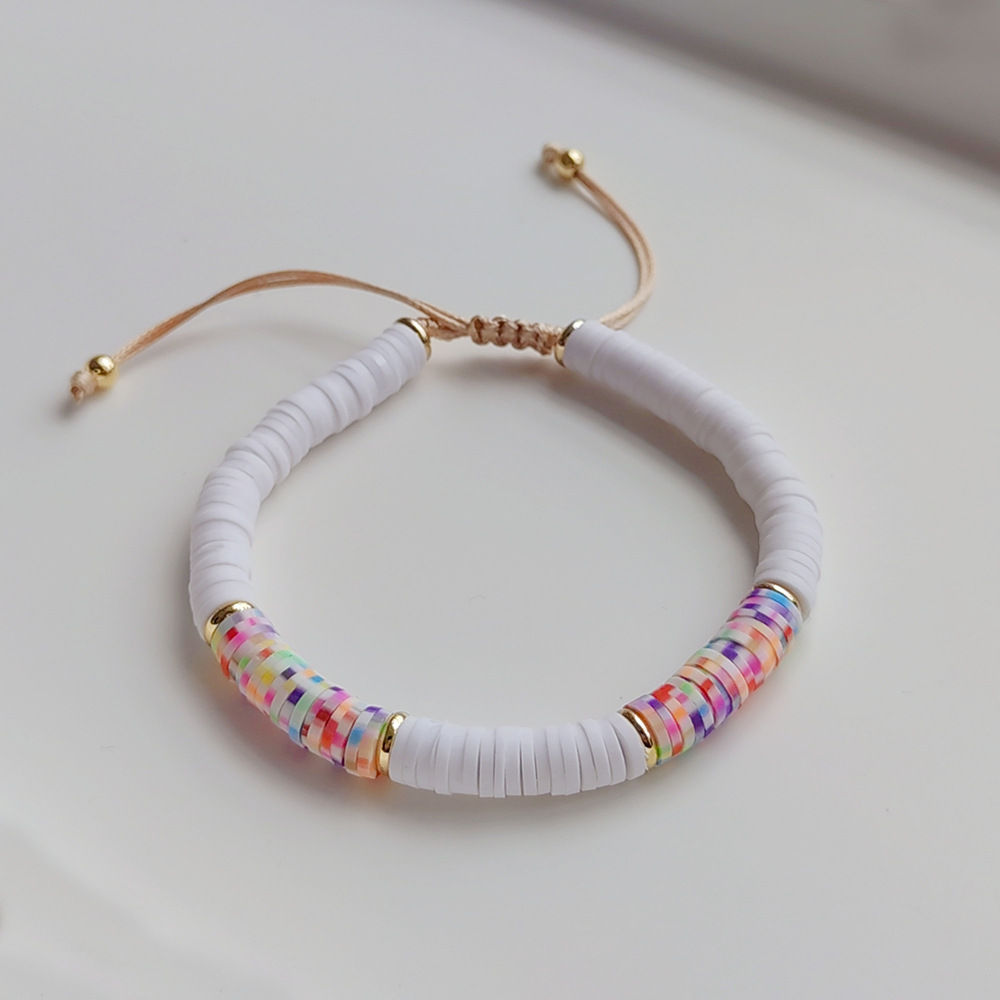 Freshwater Pearl, soft clay Material Fashion Flower Freshwater Pearl Soft Clay Knitting Bracelets
