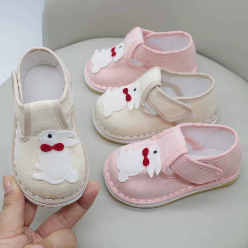 Детская тканевая обувь ручной работы, традиционная тканевая обувь с изображением тысячи слоев кролика для детей 0-3 лет, впитывающая пот и дезодорирующая весенне-осенняя тканевая обувь для малышей