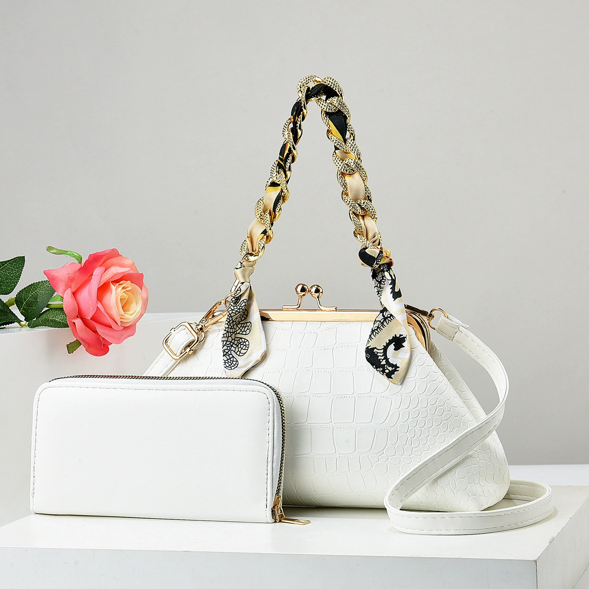 Большая вместительная универсальная сумка на одно плечо, принт «крокодил», высококачественный стиль
