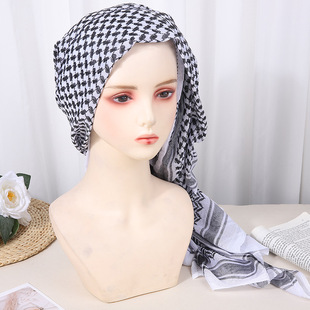 Arabic Headscarf Travel Checkered Men's Square Scarf Scarf Pullover Shawl Ethnic Style Hat Plaid