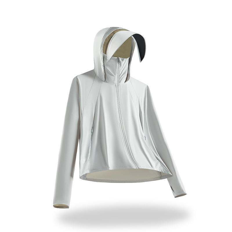 Upf100+ Super Stylish Women's Sun Protection Clothing for Outerwear, Summer Uv Protection, Lightweight, Breathable Ice Silk Cycling Jacket
