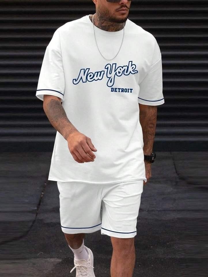 Comercio exterior europeo y americano Amazon 2025 nuevo estilo casual a juego de color manga corta cuello redondo camiseta pantalones cortos traje ME5 MA04