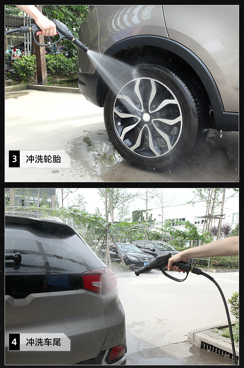 Yili High Power Car Washing Machine Artifact Household 220V High Pressure Water Pump Brush Car Water Gun Powerful Washing and Grabbing Car