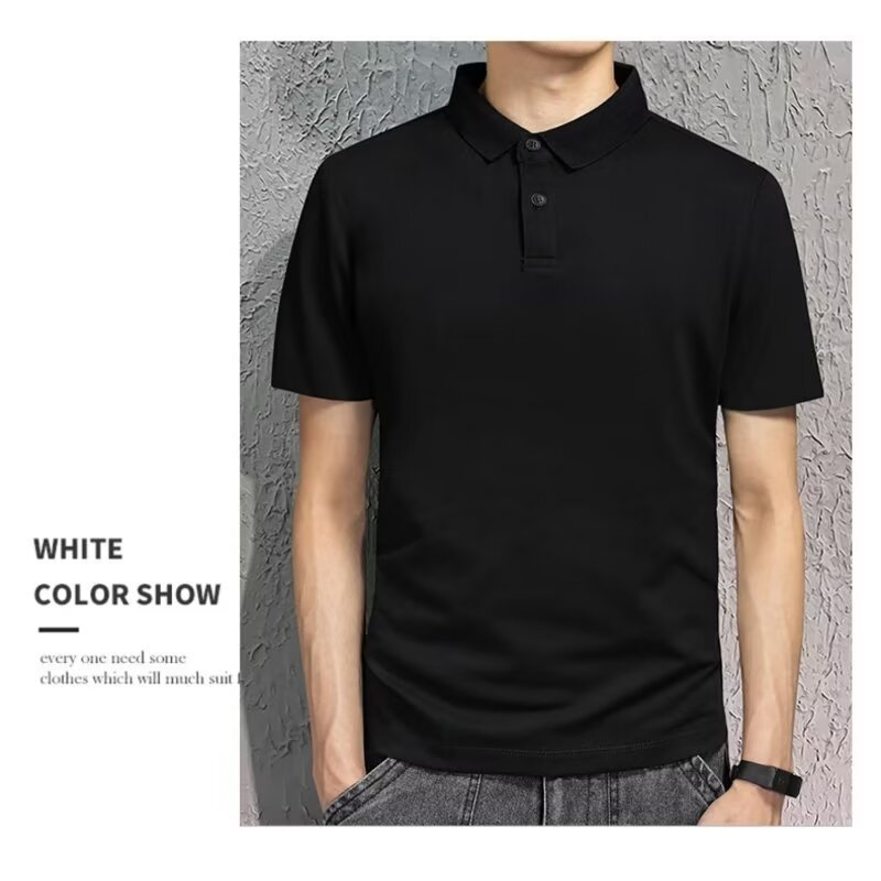 Short-sleeved T-shirt Men's Summer New Casual Polo Shirt nan Fashionable Loose Half-sleeved T-shirt Solid Color Top Clothes