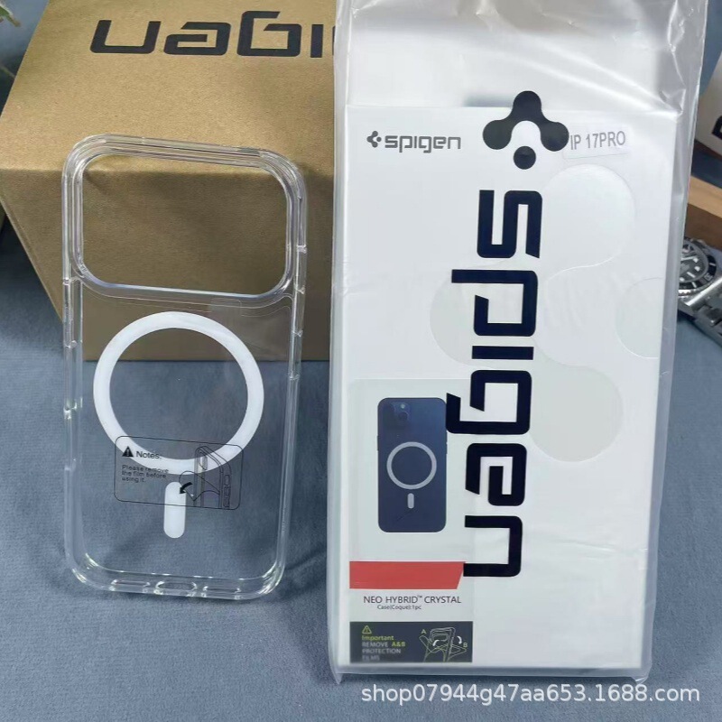 Suitable for Iphone17 Transparent Magnetic Spigen Acrylic Mobile Phone Case Apple 16Promax Anti-Fall Protective Cover