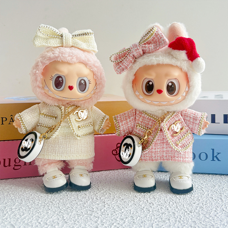 Labubu Doll Clothes First and Third Generation Clothes Labubu Suit Small Fragrance Fashion Elegant Set Skirt Lady Style