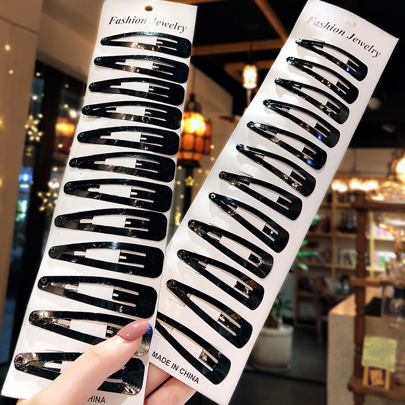 Clip para cabello de mujer, color negro, diseño sencillo y elegante