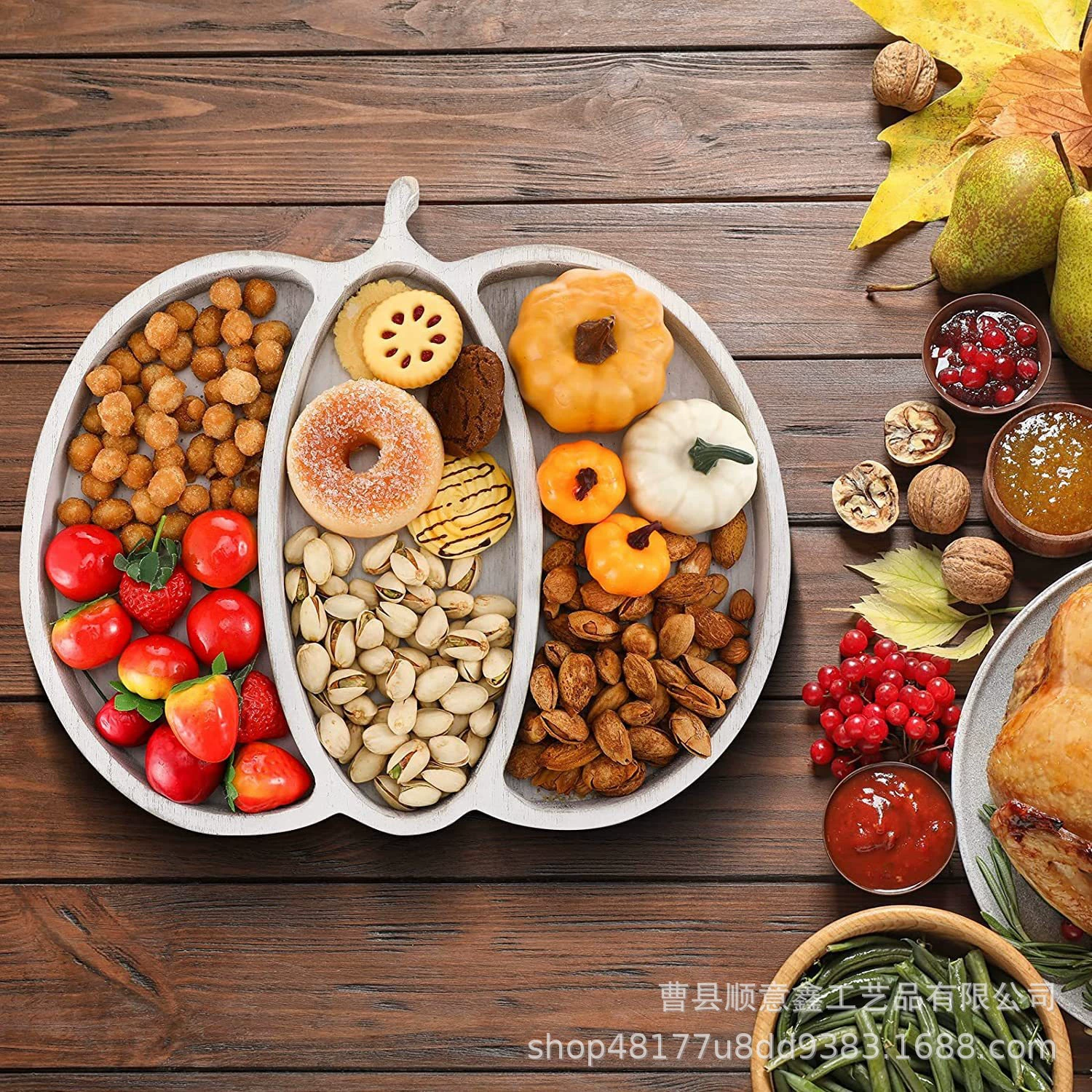 Древесный уголь секционные пластины конфеты семена дыни Тарелка деревянная тыква формы блюдо бытовые закуски Фруктовая тарелка Сырная Тарелка