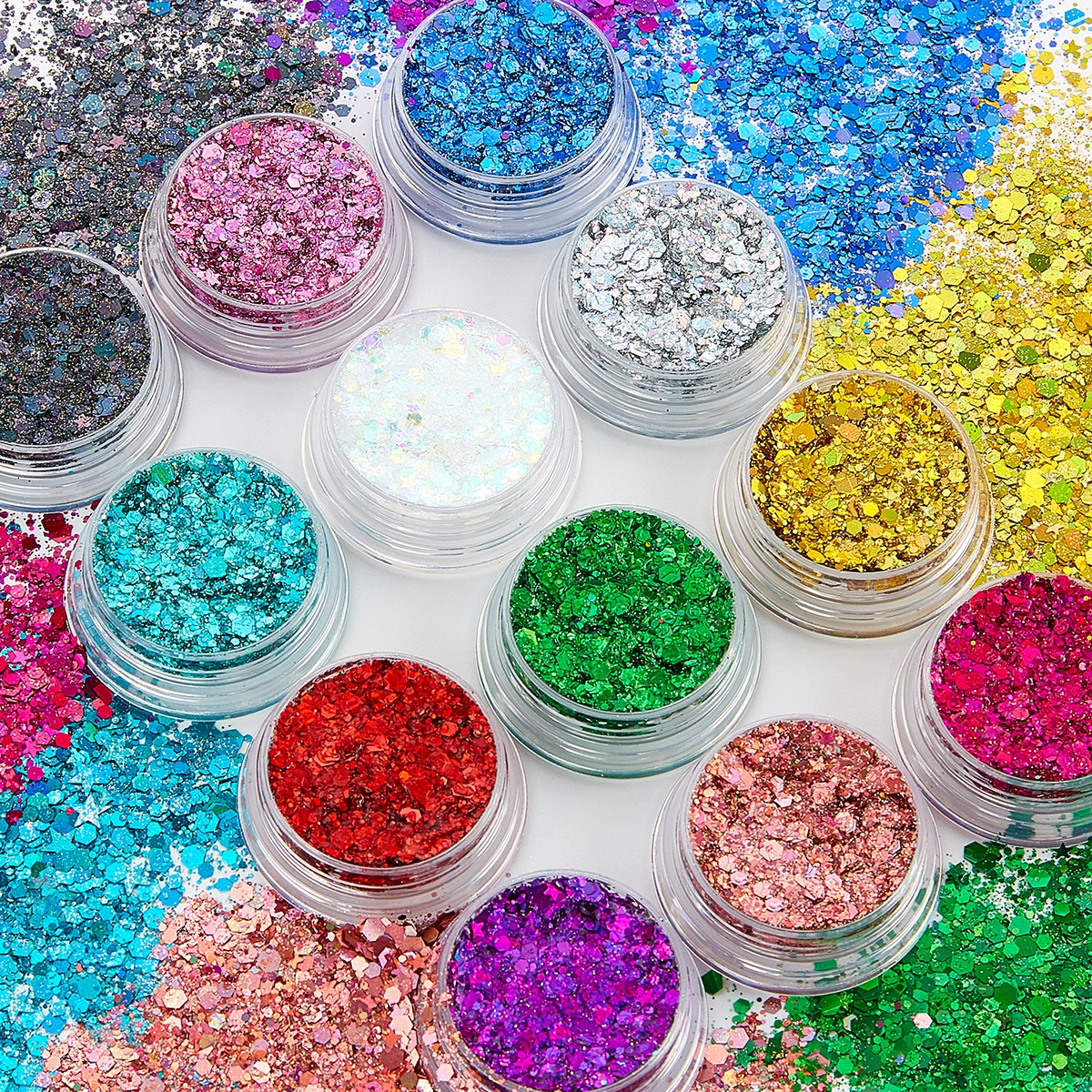 Трансграничная Горячая Высокая вспышка без клея гель для волос для глаз лицо Блестящий Кристалл ночной клуб дискотека танцы детский сценический макияж