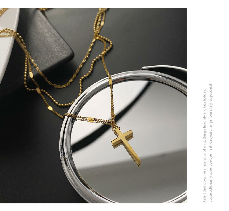 Fashion Cross Titanium Steel Metal Chain Necklace 1 Piece display picture 4