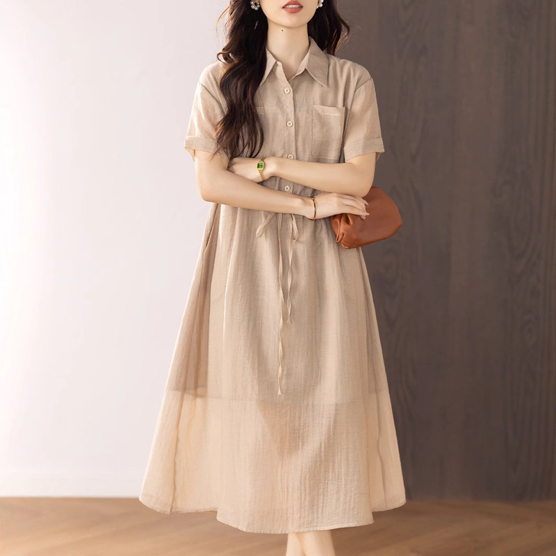 Short Video: 2026 Summer New Lightweight Beaded Dress for Women, Casual and Work-Appropriate with a Draping Effect