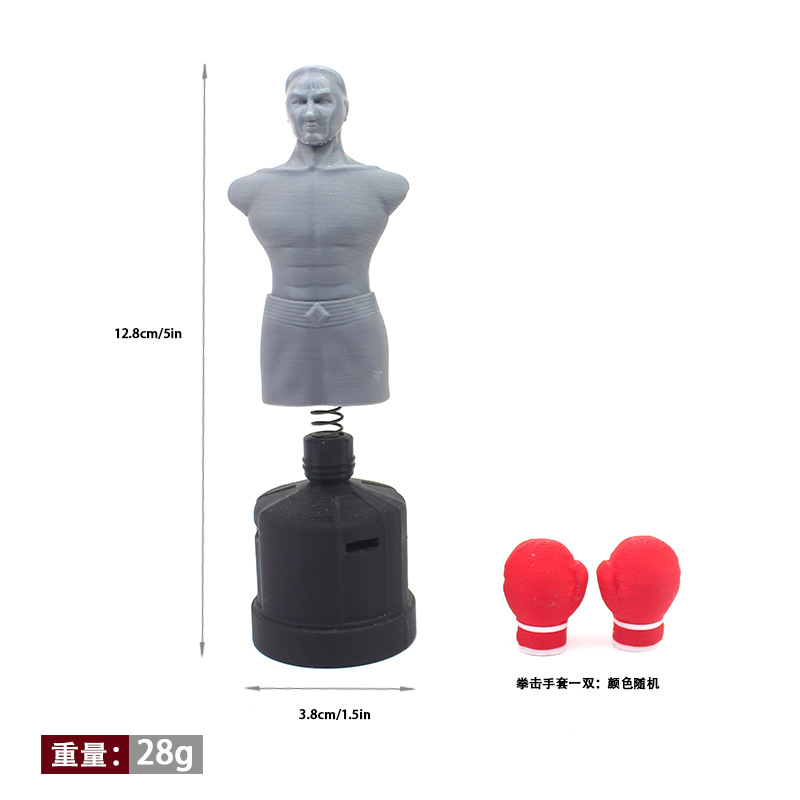 1: 12 muñeca casa muñeca decoración guantes de boxeo miniature modelo de bolsa de arena humanoide