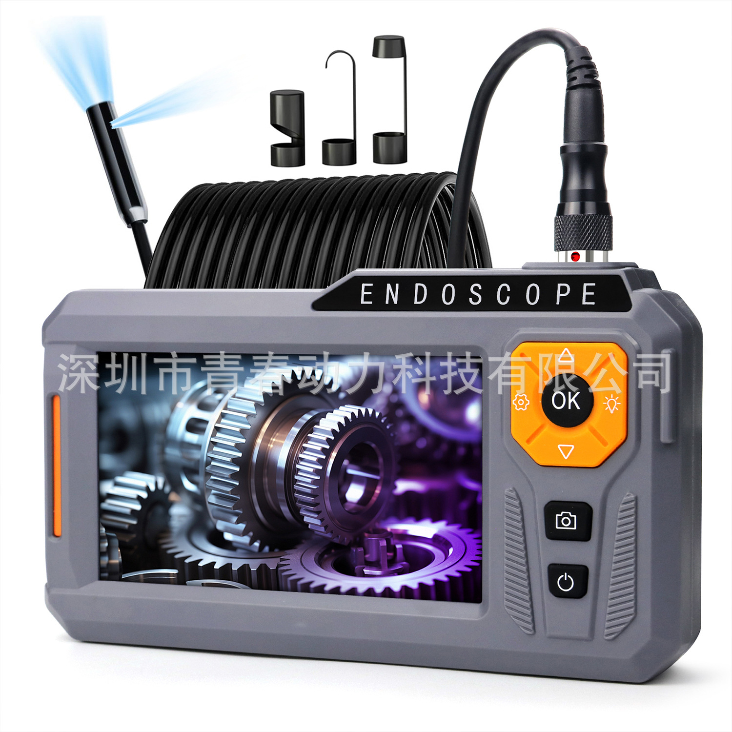 Industrie-Endoskop Dual-Objektiv 1080P HD, flexibles Rohr, LED-Beleuchtung