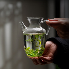 高硼硅耐透明熱玻璃茶壺小號綠茶花茶壺仿宋執壺公道杯泡茶帶濾網