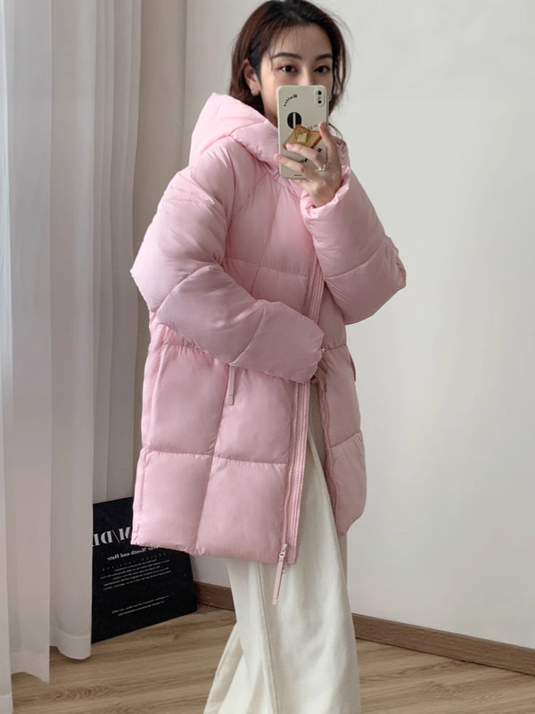 泡芙感轻柔面包服2025冬季新韩版宽松连帽棉服女中长款棉衣女外套|undefined