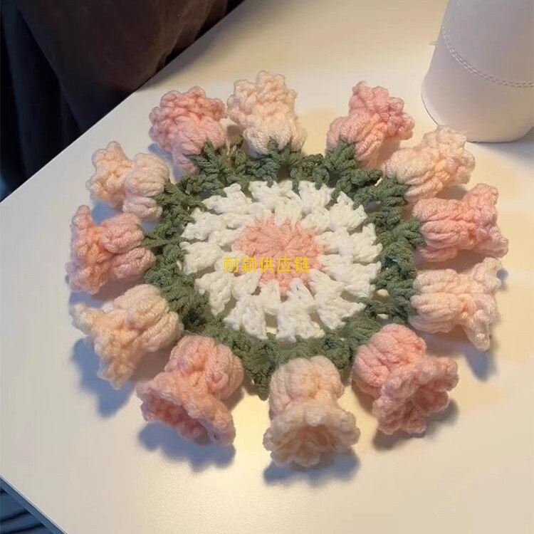 スズランの花コースター DIY 材料パッケージ 手作りギフト 編み物 かぎ針編み 暇つぶし 手作りで退屈を和らげる|undefined