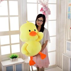 Cute yellow duck plush toy, large size pillow, soft stuffed animal for girlfriend, sleep companion plush duck