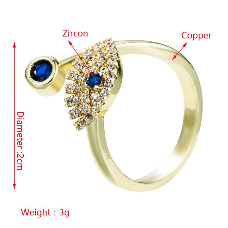 Großhandel Schmuck Dämonenauge Ring Schlossförmiger Kupferring Nihaojewelry display picture 1