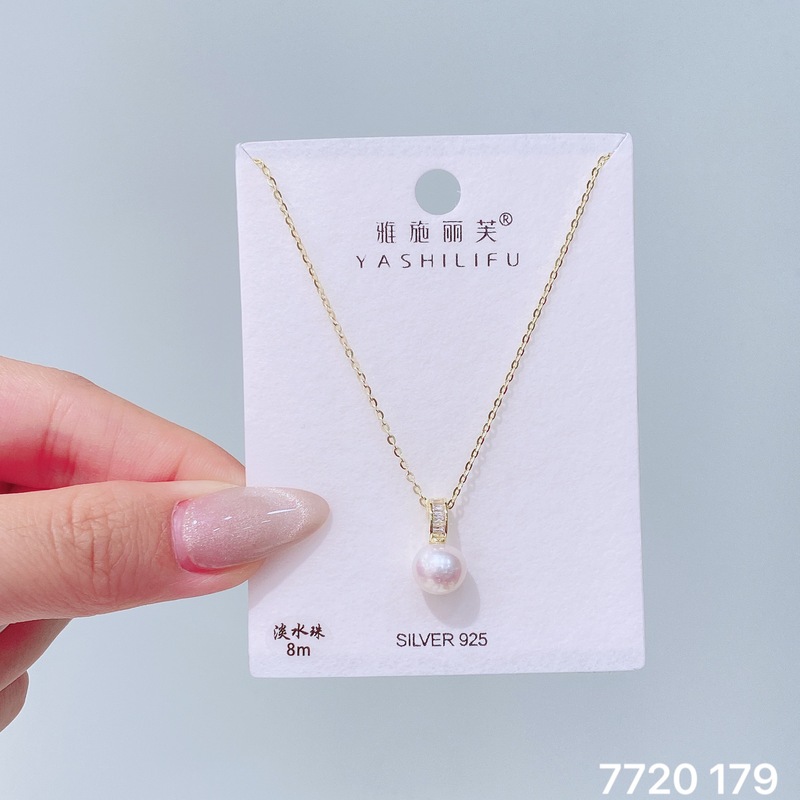 Yashilifu s925 スターリングシルバー新製品ニッチハイエンドジルコンパールネックレス気質ライト高級鎖骨チェーン多用途|undefined