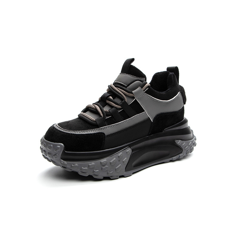 Fleece-lined Full-leather Dad For Women, 2026 Winter New Model, Thick-soled Sneakers, Casual, Fashionable, Versatile_vogvips.com