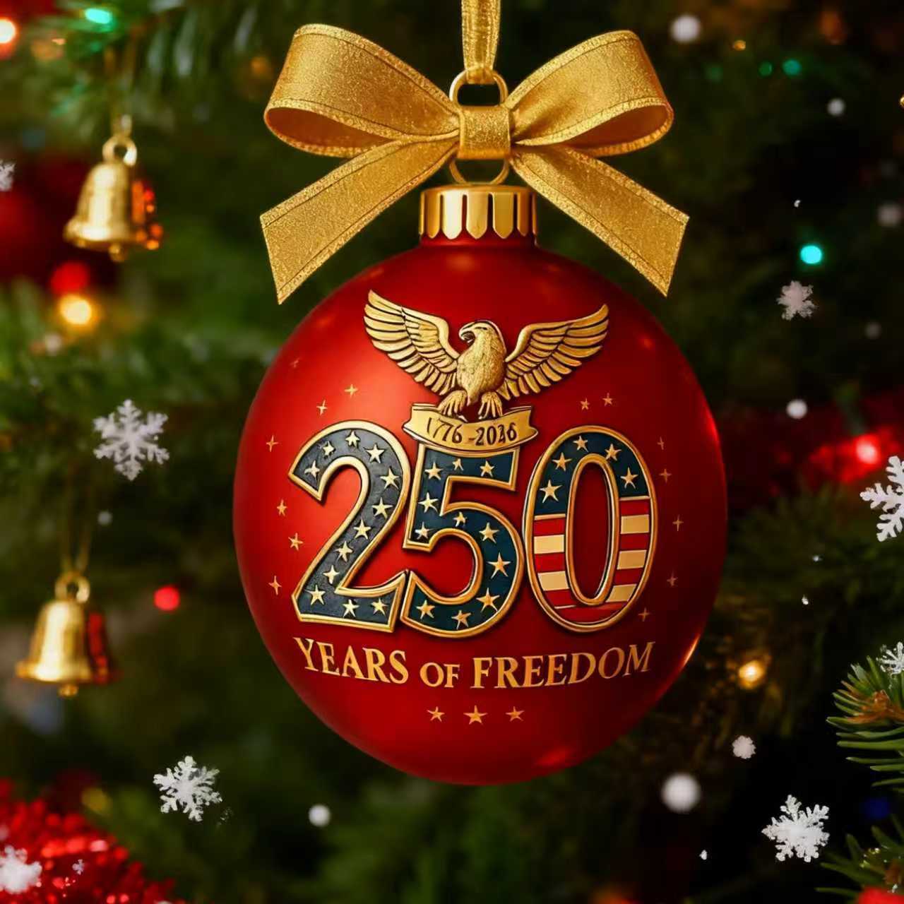Ornamento transfronterizo 250 aniversario de Estados Unidos 250 aniversario de la Campana de la Libertad Acrílico conmemorativo