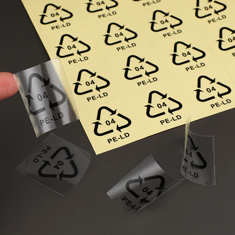 Factory Direct Supply Recyclable Logo Printing Transparent Self-Adhesive Sticker Pe-Ld 04 High-Definition Digital Printing Customization