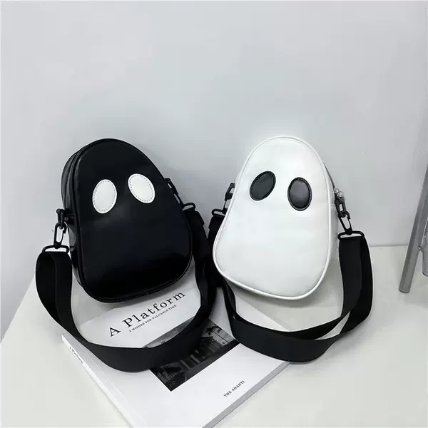 Cross-border foreign trade fashion shoulder bag, new Japanese and Korean style funny ghost bag for men and women, shoulder bag, student crossbody bag, trendy
