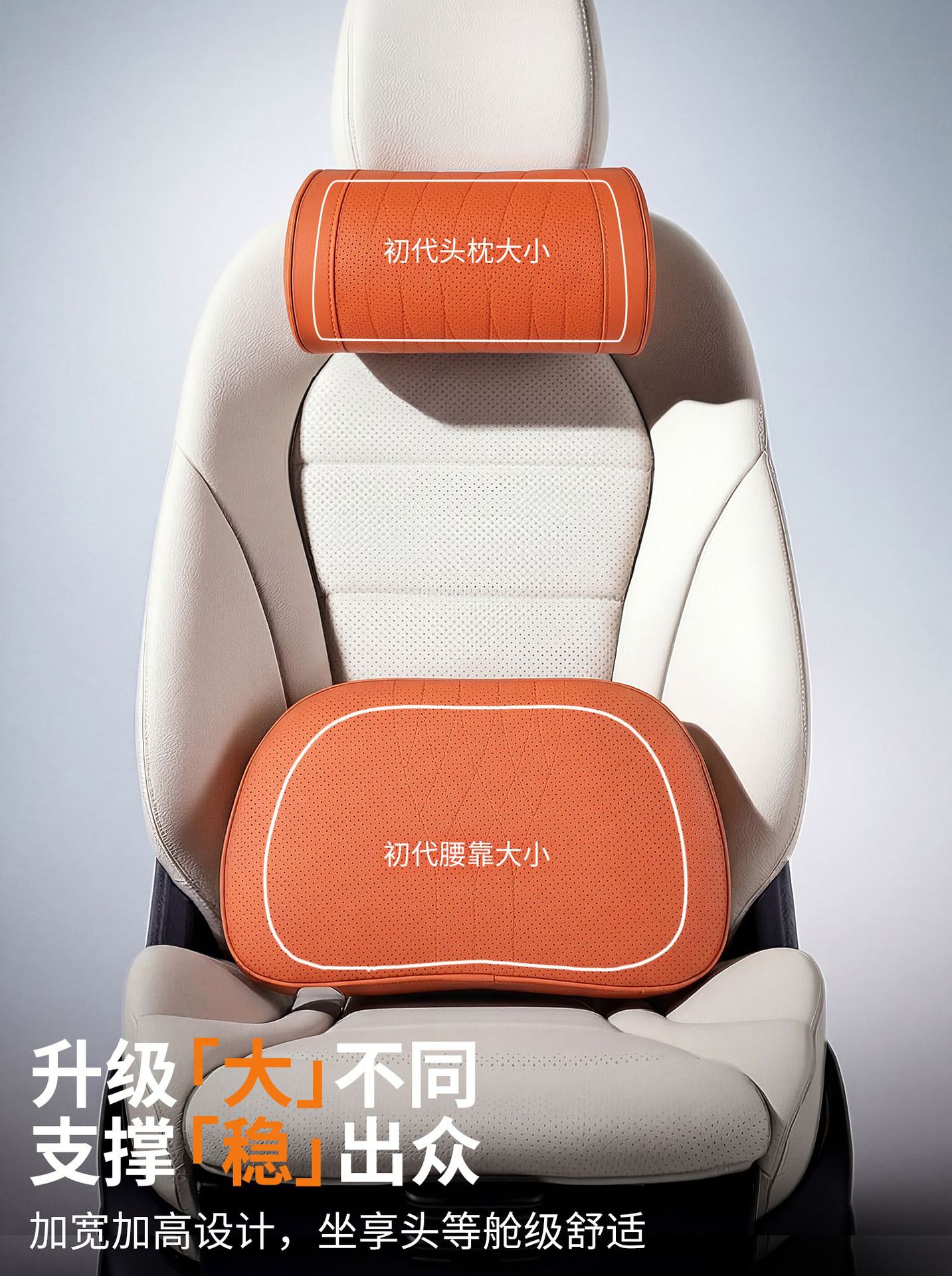 Car Headrest, Lumbar Support, Neck Pillow, Nappa Leather Slow Rebound Memory Foam, Ergonomic Neck Support, Waist Comfort, Breathable Pillow