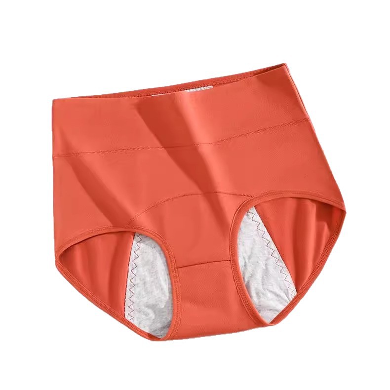 [Selección estricta] Pantalones de abdomen de cintura alta de mujer de algodón frente y trasero para evitar fugas laterales Pantalones interiores especiales para el período fisiológico Pantalones grandes