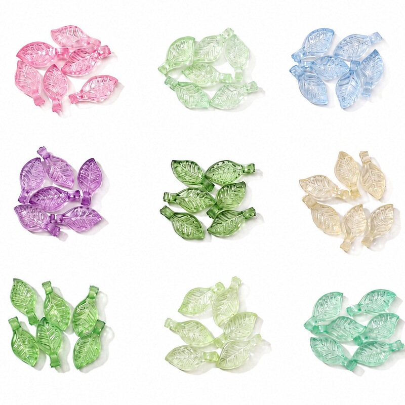 10x5mm acrylic mini leaf beads, forest-themed versatile loose beads for DIY handmade necklaces, bracelets, and earrings accessories