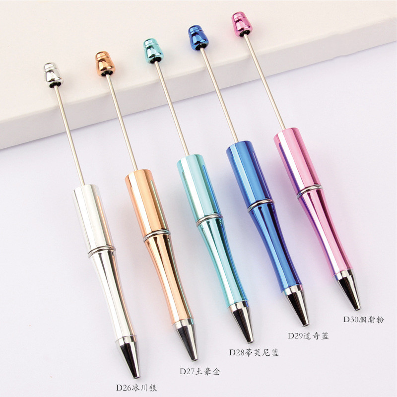 En stock al por mayor creativo de dibujos animados papelería DIY con cuentas bolígrafo logotipo imprimible