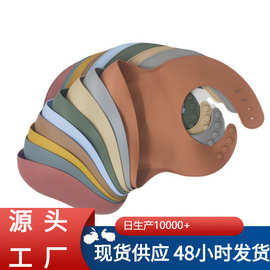 食品级硅胶立体围兜高颜值欧美风防水饭兜儿童喂养肚兜口水巾现货