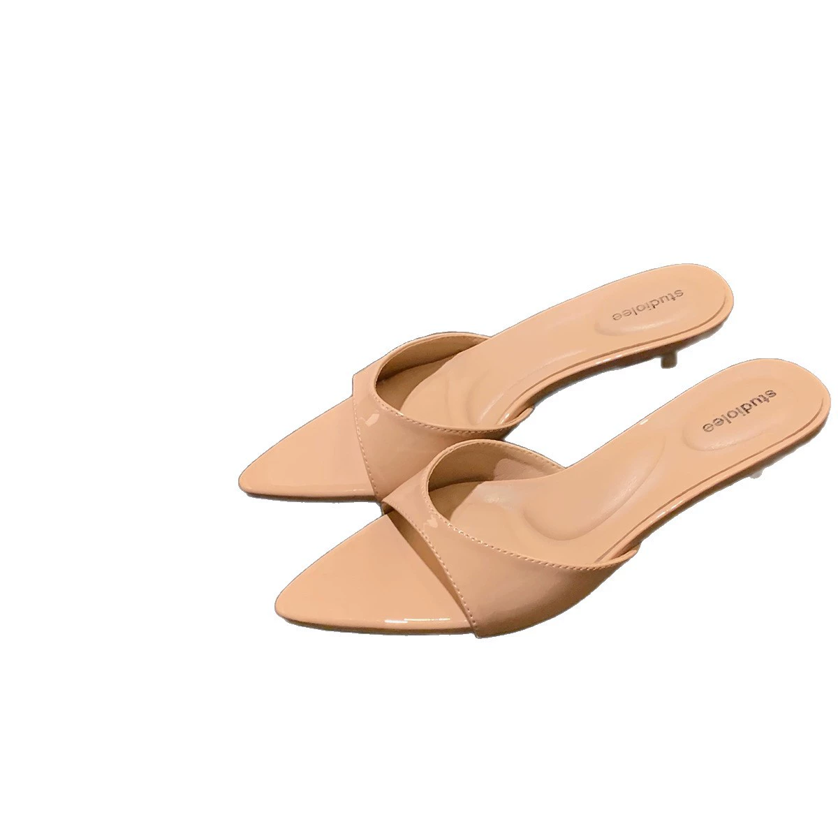 Такой же стиль, как у Grape Mom~ Французская элегантная pointed toe с открытым носком, высоченная леопардовая модель tsy каблук сандалии для женщин летом
