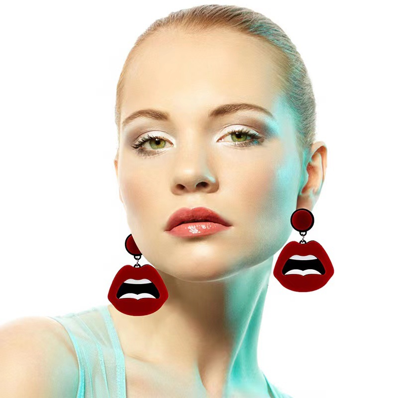 Sexy Simple Style Lips Arylic Women's Drop Earrings display picture 1