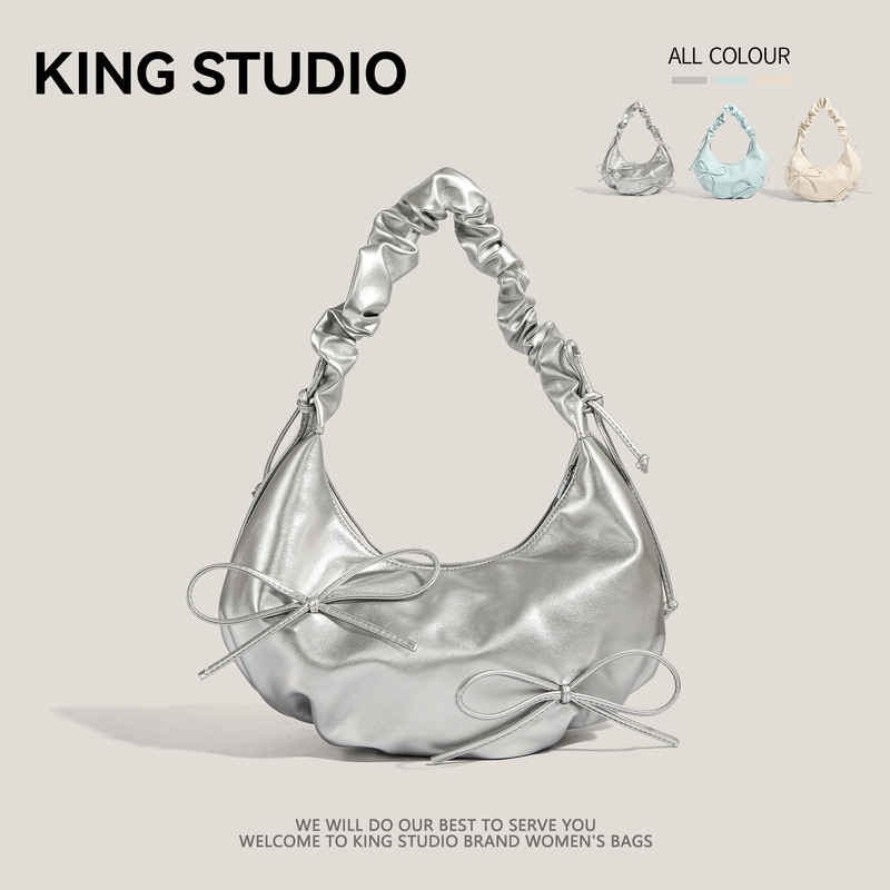 Niche Design Pleated Shoulder Strap Bowknot Shoulder Bag Cloud Bag for Women 2026 New Trendy High-Quality Texture Underarm Bag