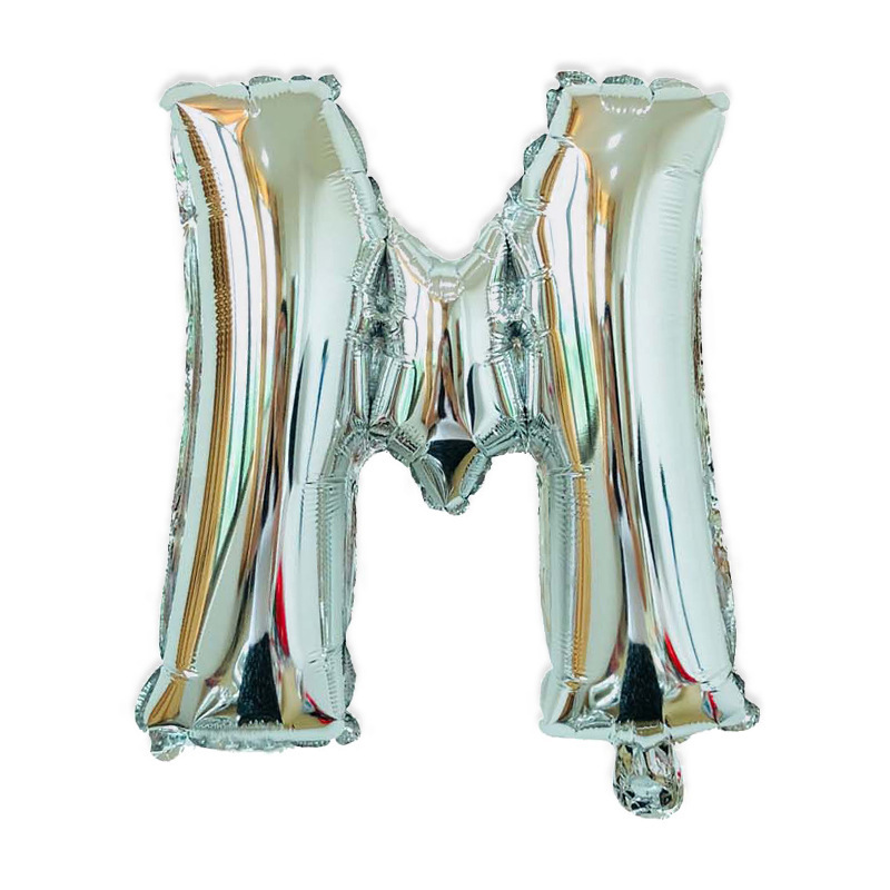 Globo de letra de película de aluminio de 16 pulgadas, versión americana en mayúsculas, cuerpo delgado, pinyin en inglés, decoración de caracteres, globo de papel de aluminio AZ al por mayor
