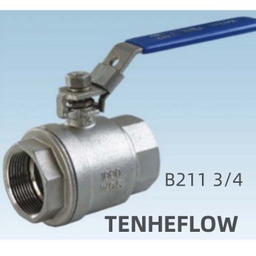 TENHEFLOW B211 3/4不锈钢304两片式内牙内丝球阀