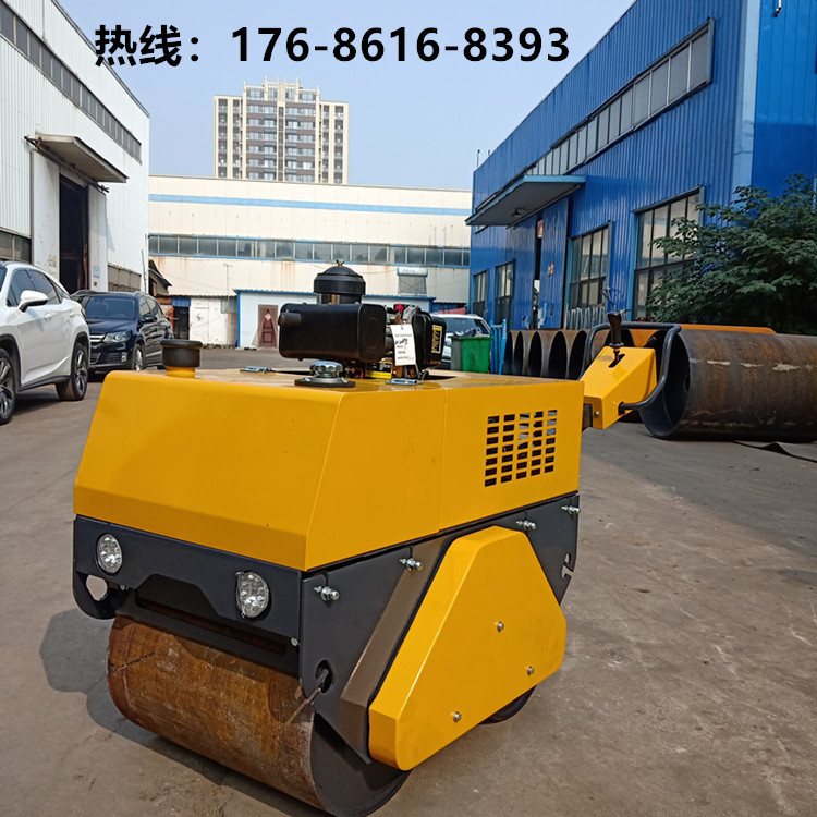300公斤手扶式单钢轮压路机 0.5吨手扶双钢轮压路机小型压路机