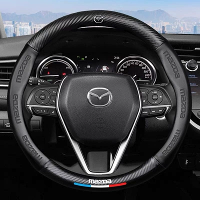Steering wheel cover – Universal Handle Cover - round-mazdablack-38cm