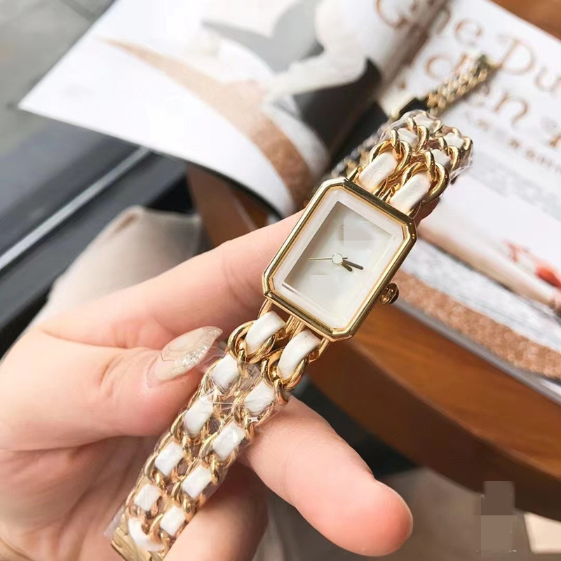 Nuovo orologio da donna di lusso Xiangjia con cinturino intrecciato a catena quadrata_voghion.com