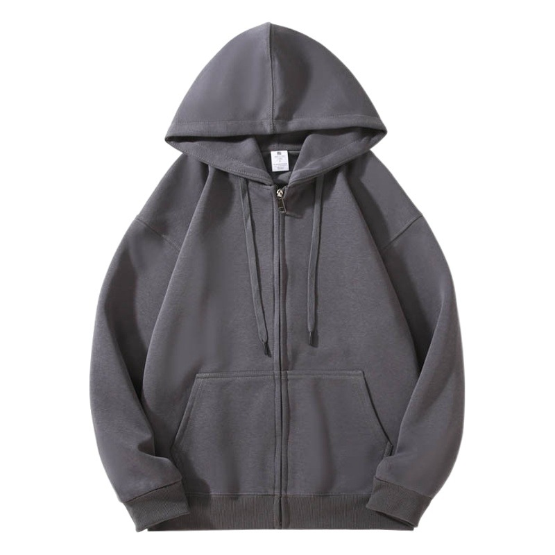 Heavy weight polyester cotton double-layer hat cardigan zipper hooded sweater for men and women couples oversize coat recommend