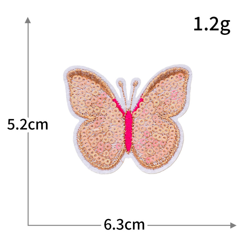 高品質スパンコール刺繍蝶と花コンピュータ刺繍蝶とトンボ刺繍布ステッカー衣類アクセサリー装飾パッチステッカー|undefined
