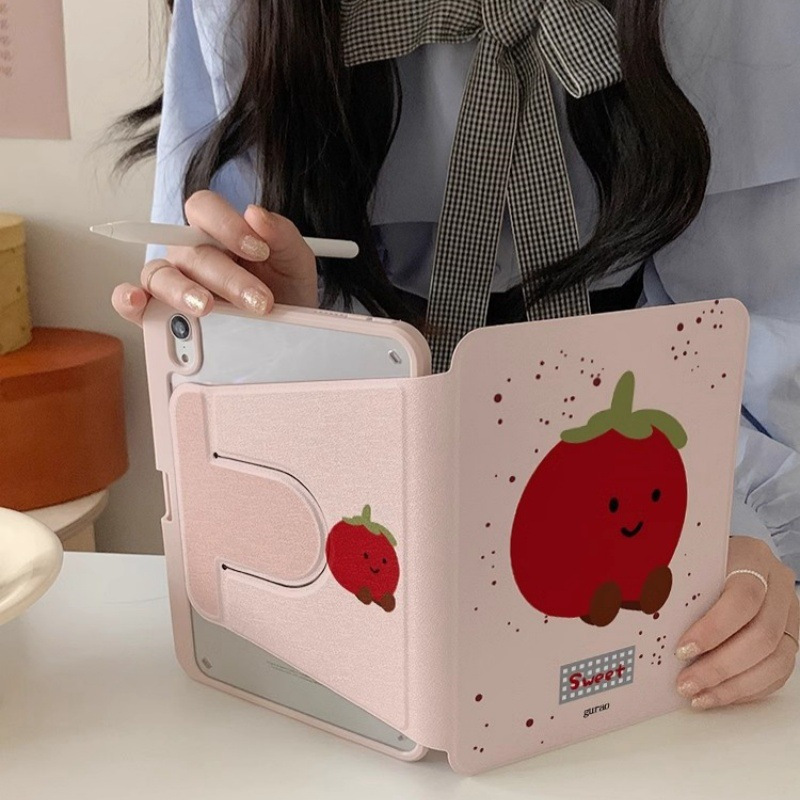 Splash Ink Tomato 360-Degree Rotating Protective Case for iPad 10Th Generation Tablet, Air6/Air5 Acrylic Tablet Cover Splash Ink Tomato 360-Degree Rotating Protective Case for iPad 10Th Generation Tablet, Air6/Air5 Acrylic Tablet Cover